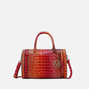 Eleanor Gradient Croc Shoulder Bag in Croc Brown
