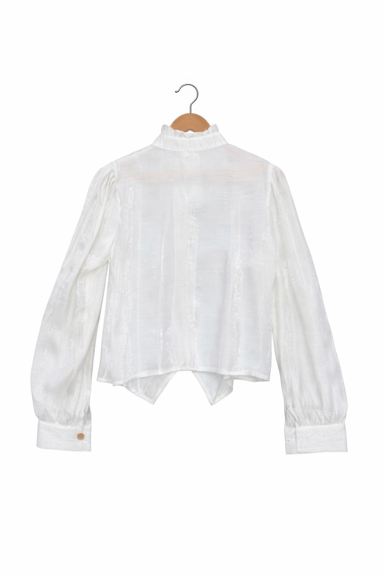 Elegant Satin-finish Victorian Button-up Top view 9 - Victorian Satin Blouse