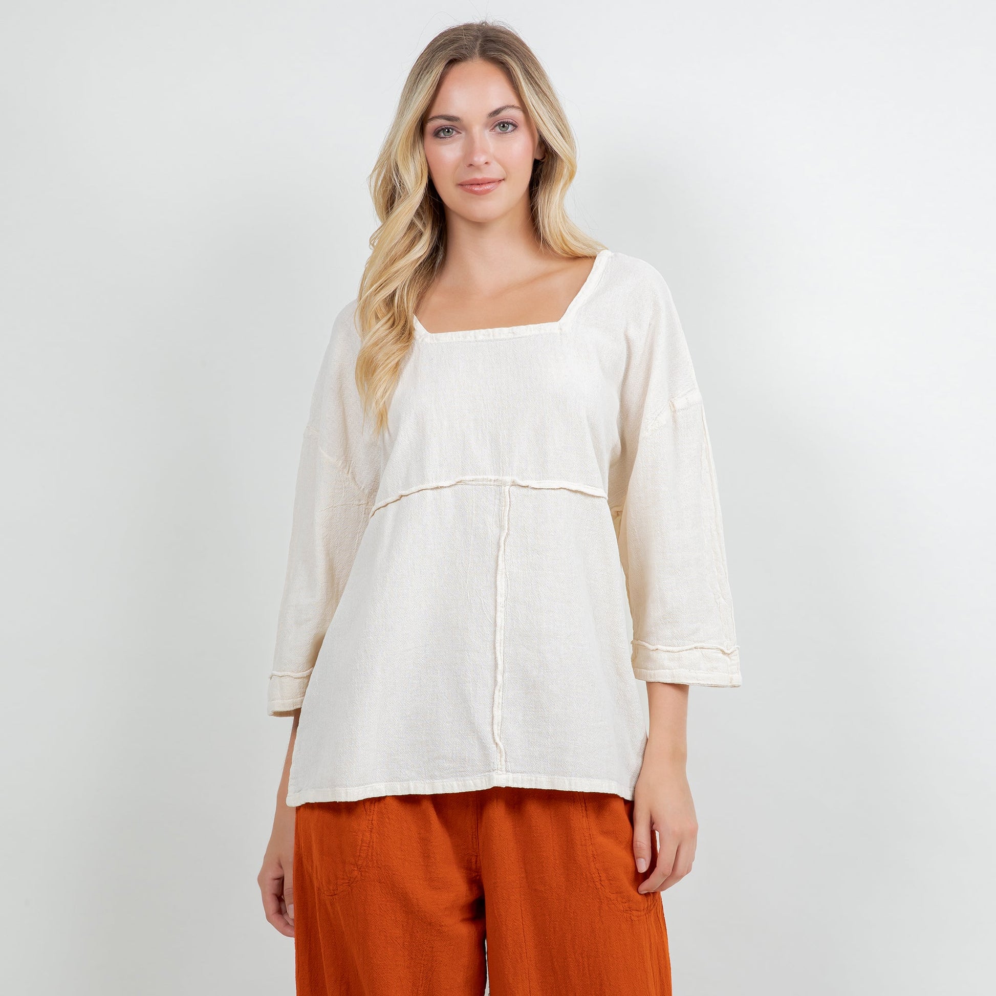 Elena Top 100% Cotton Gauze in Azure view 3 - Elena Rybakina 100 Weeks Top 5