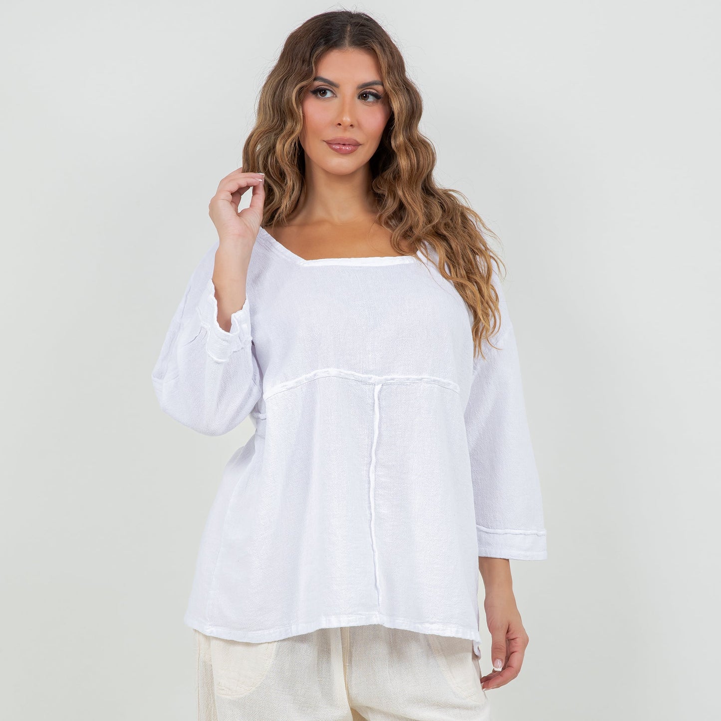 Elena Top 100% Cotton Gauze in Caspian view 5 - Elena Rybakina 100 Weeks Top 5