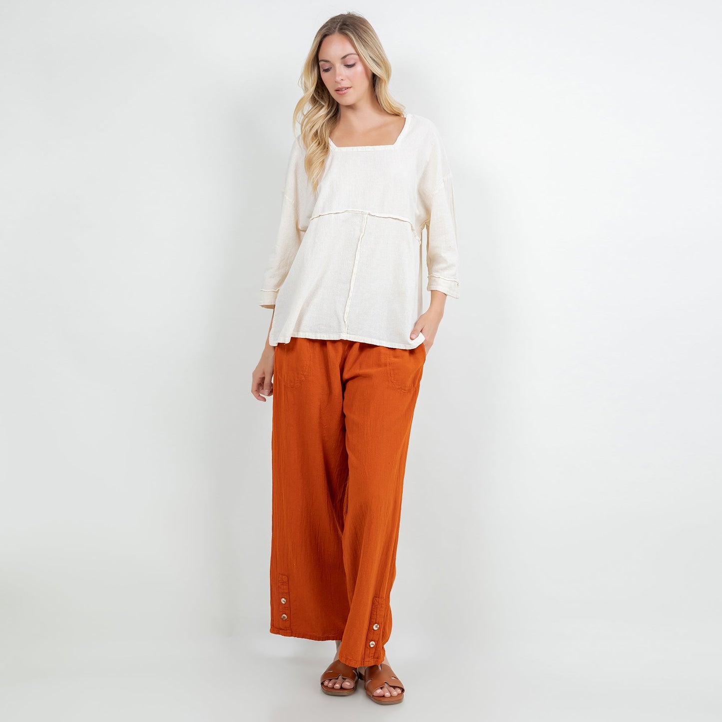 Elena Top 100% Cotton Gauze in Iron view 9 - Elena Rybakina 100 Weeks Top 5