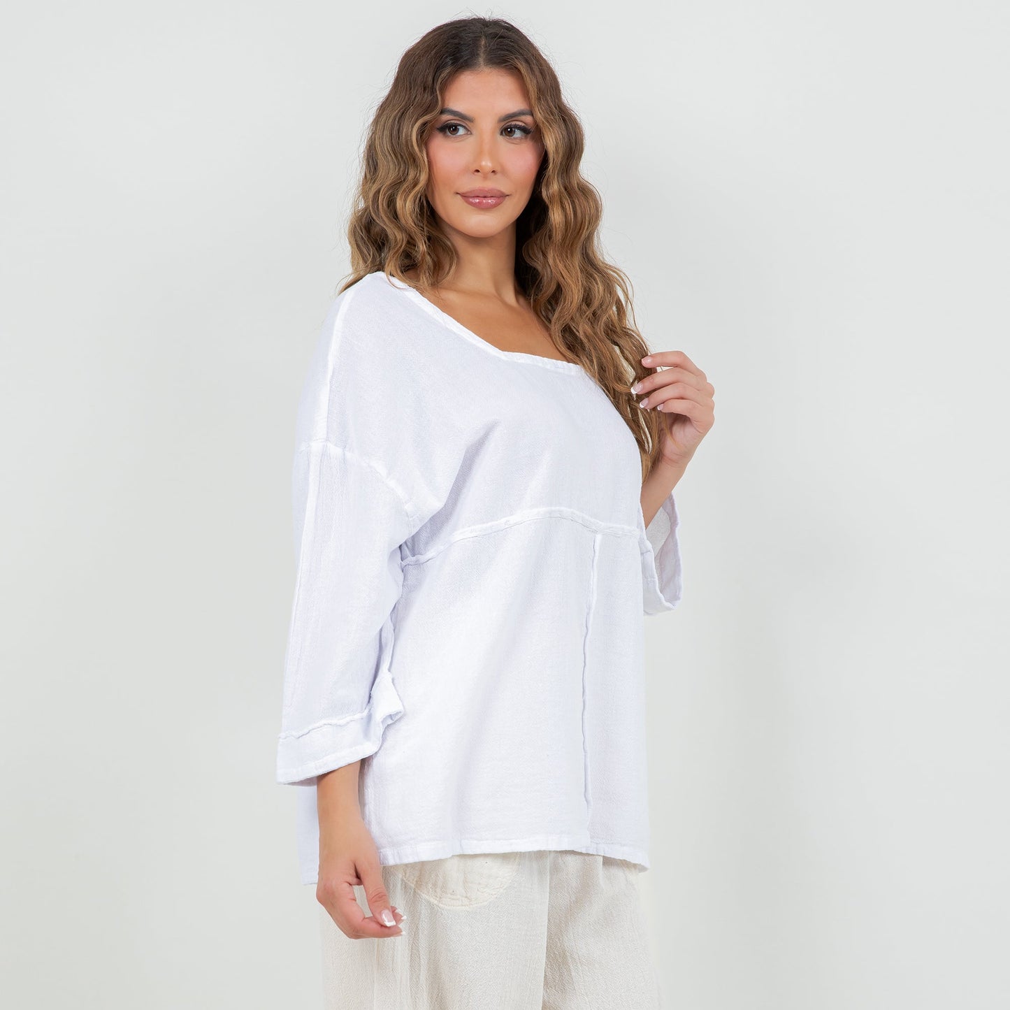 Elena Top 100% Cotton Gauze in Island view 10 - Elena Rybakina 100 Weeks Top 5