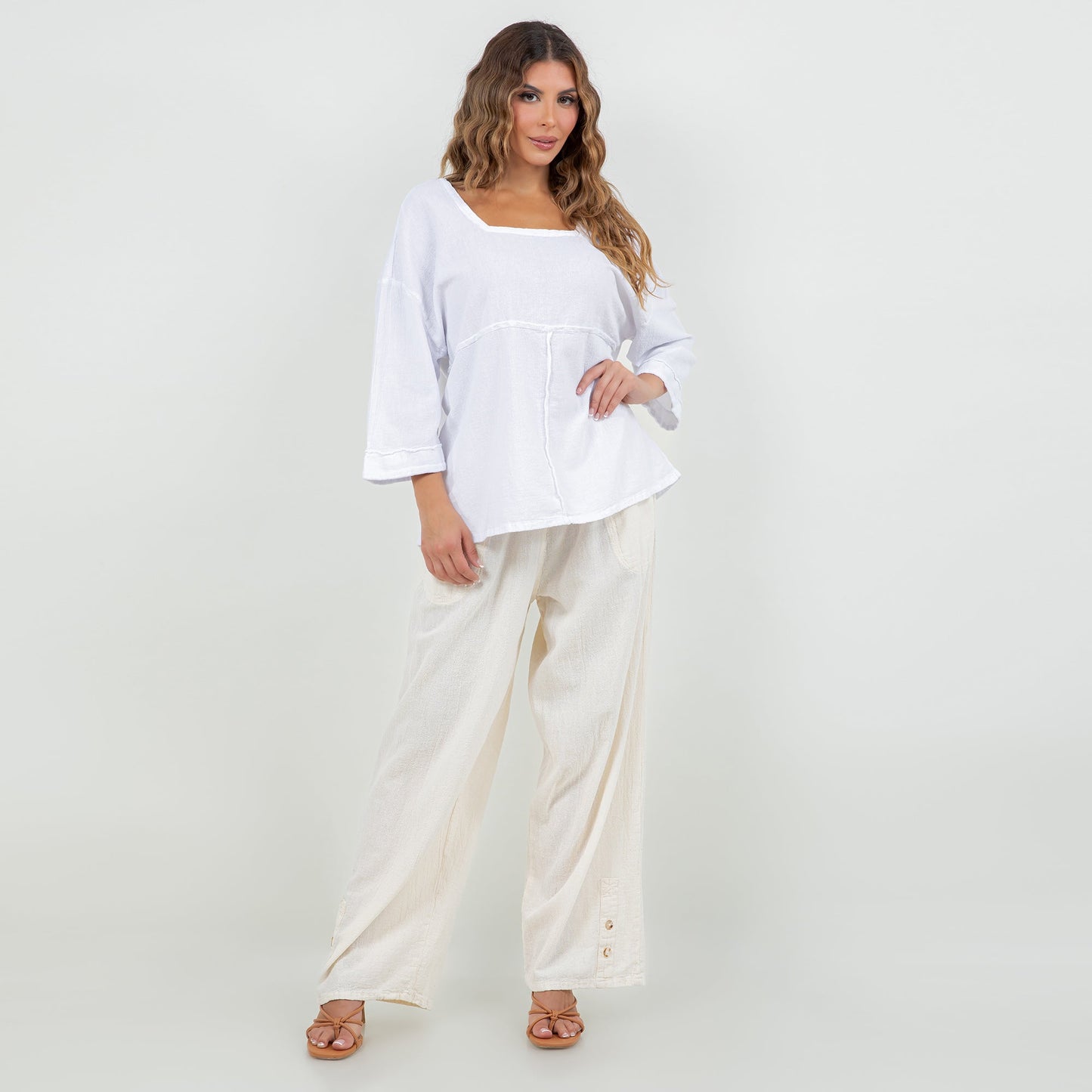 Elena Top 100% Cotton Gauze in Lime Frost view 13 - Elena Rybakina 100 Weeks Top 5