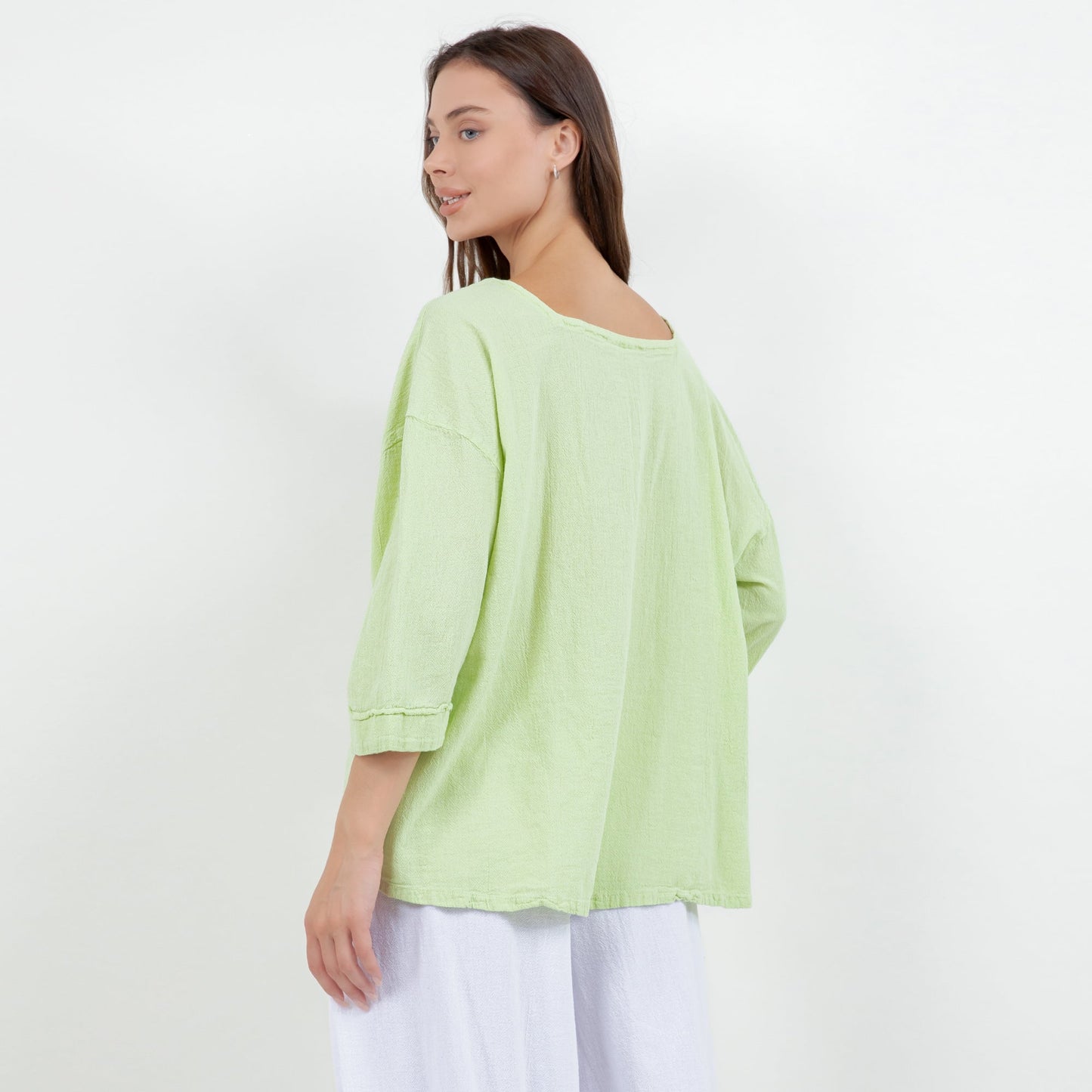 Elena Top 100% Cotton Gauze in Sage view 19 - Elena Rybakina 100 Weeks Top 5