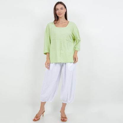 Elena Top 100% Cotton Gauze in Sahara view 20 - Elena Rybakina 100 Weeks Top 5