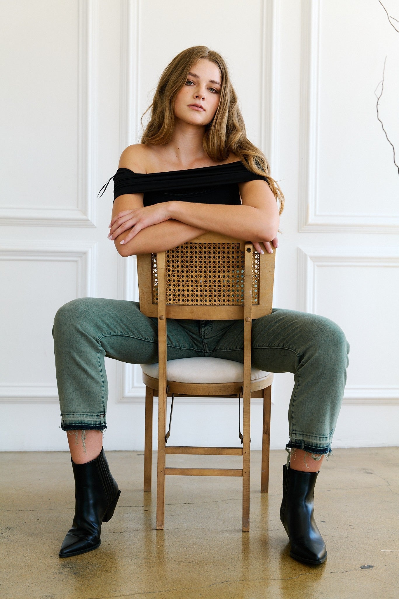 Elena Tummy Control High Rise Straight Jeans in 13 (30) view 7 - High-Waisted (bottom)