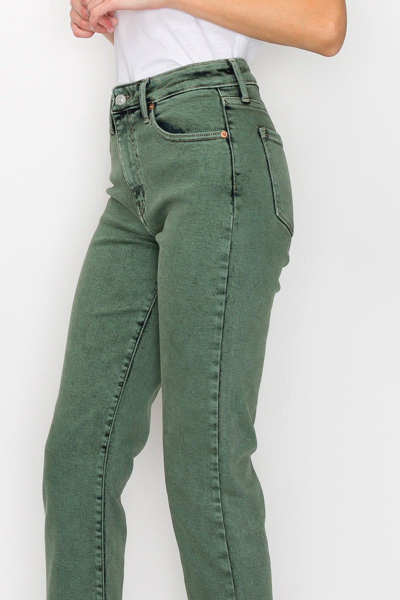 Elena Tummy Control High Rise Straight Jeans in 5 (26) view 3 - High-Waisted (bottom)