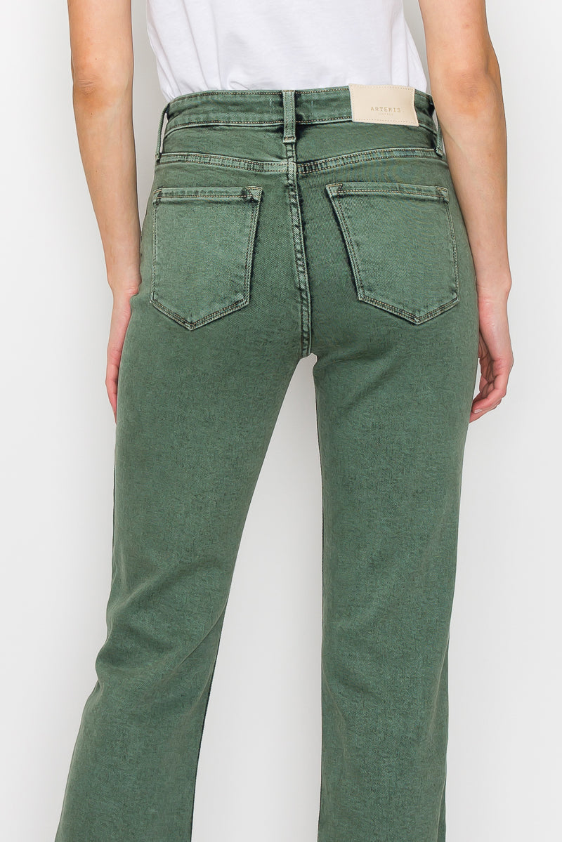 Elena Tummy Control High Rise Straight Jeans in 7 (27) view 4 - High-Waisted (bottom)