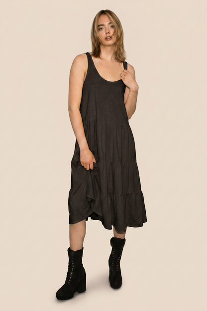 Eli Tiered Dress - Vintage Black in XS - Black Dress
