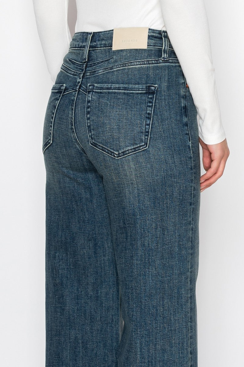 Elise Tummy Control High Rise Cuffed a Wide Leg Jeans view 10 - High-Waisted (bottom)