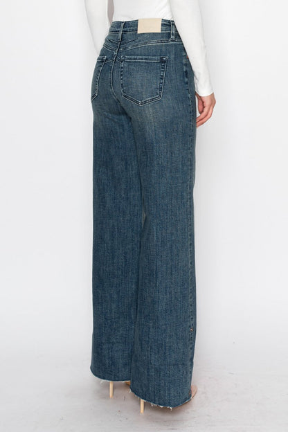 Elise Tummy Control High Rise Cuffed a Wide Leg Jeans in 15 (31) view 8 - High-Waisted (bottom)