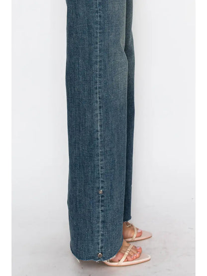Elise Tummy Control High Rise Cuffed a Wide Leg Jeans view 9 - High-Waisted (bottom)