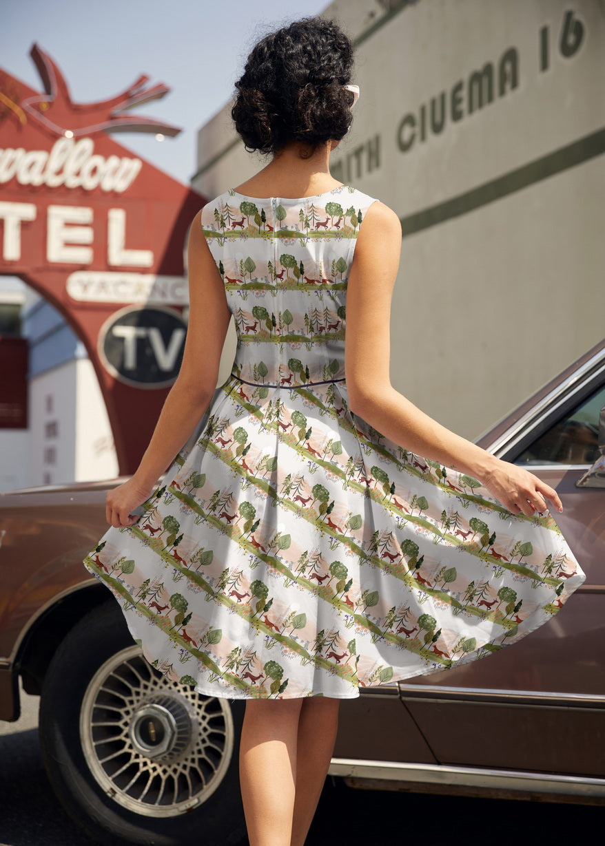 Elizabeth Dress in Woodland Sunset in L view 4 - Elizabeth Woodville Dresses