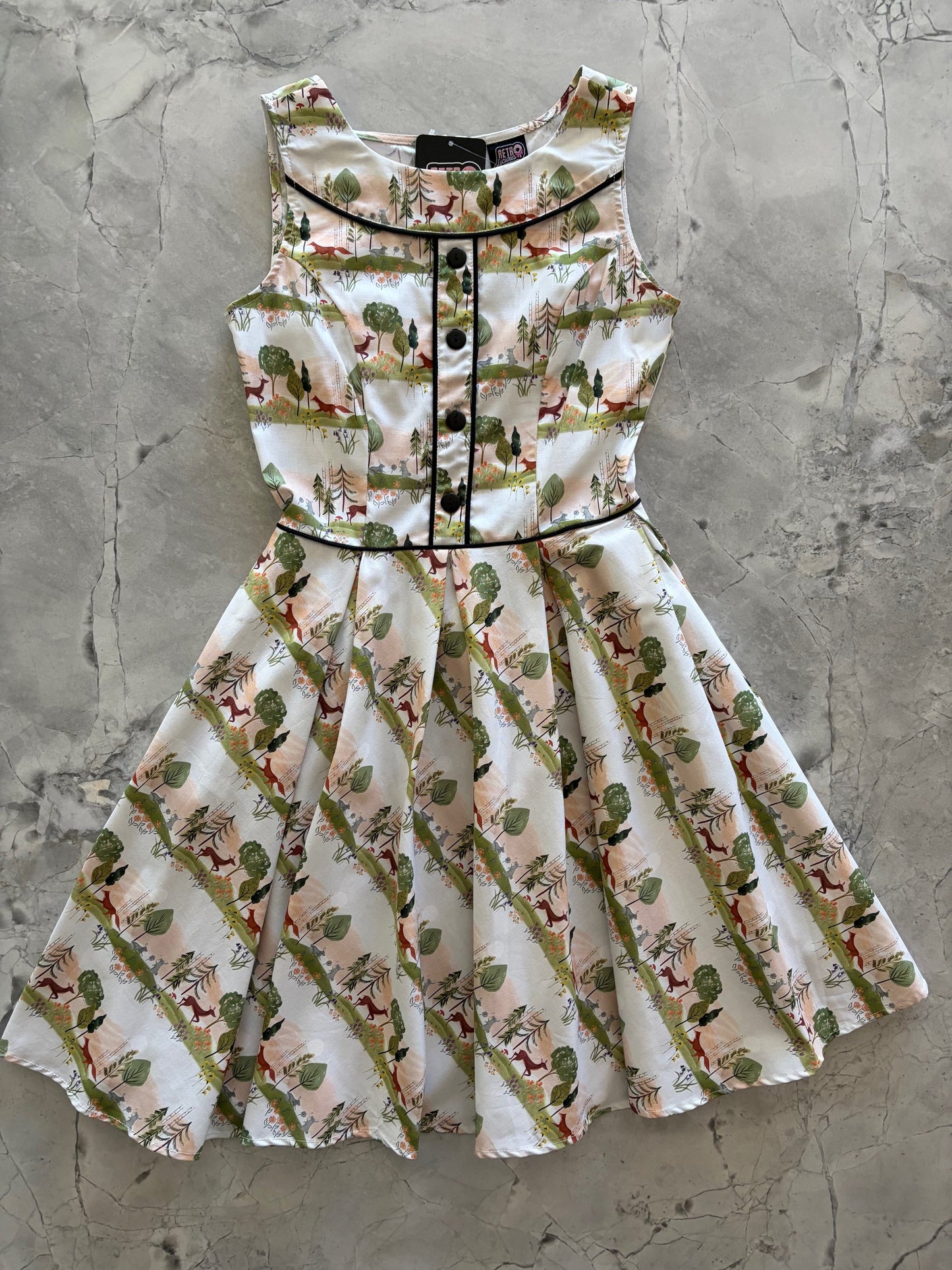 Elizabeth Dress in Woodland Sunset in XL view 5 - Elizabeth Woodville Dresses