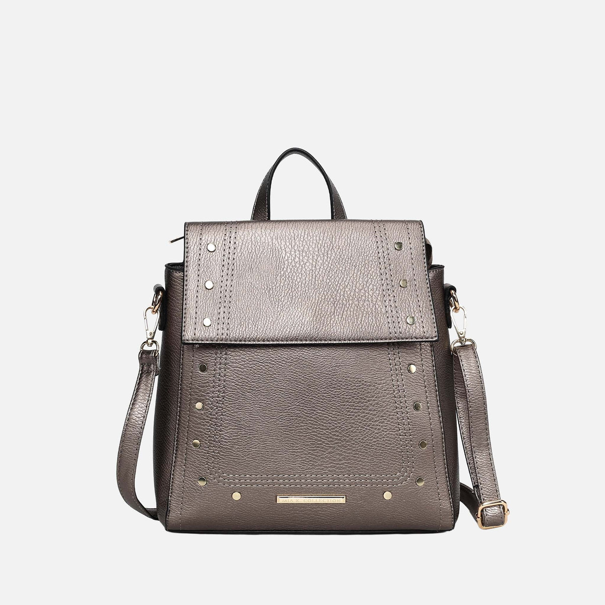 Elke Convertible Backpack Handbag in Light Grey view 6
