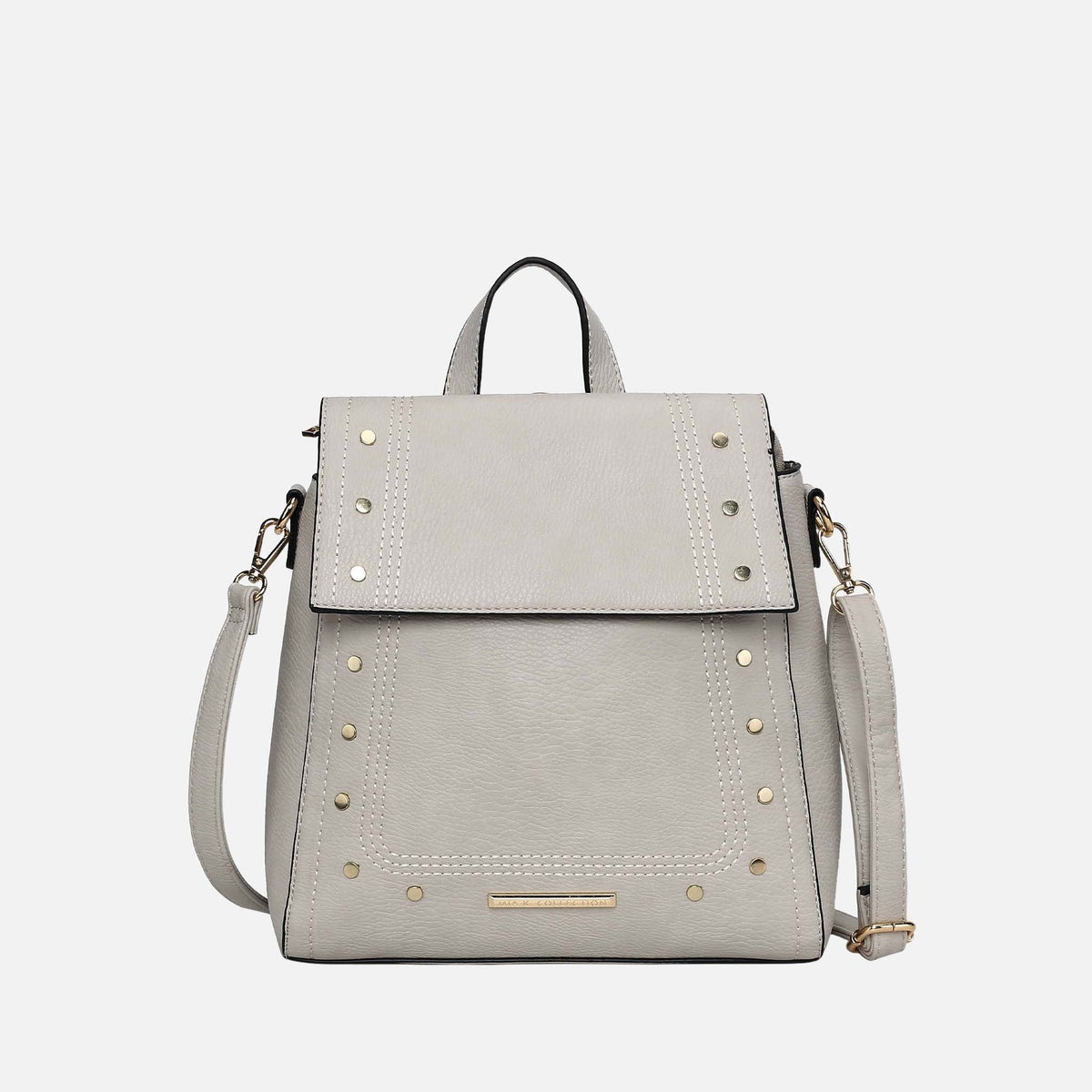 Elke Convertible Backpack Handbag in Pewter view 10