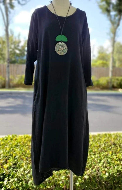 Ellen Our Hi-low Cotton Gauze Dress with Sleeves and Pockets in 0 (XS/S) view 7 - Pockets Dress