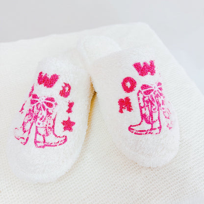 Ellisonyoung.com Howdy Boot Coziest Lounge Slippers in S/M - Slippers Boot (shoe)