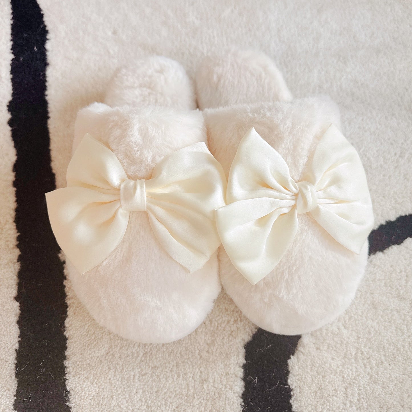 Ellisonyoung.com Satin Shine Fur Cozy Lounge Slippers in Pink view 4 (piece)