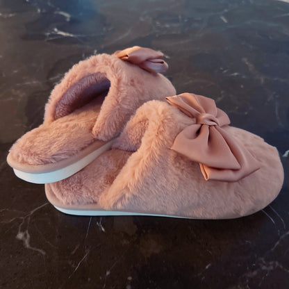 Ellisonyoung.com Satin Shine Fur Cozy Lounge Slippers in Pink view 6 (piece)