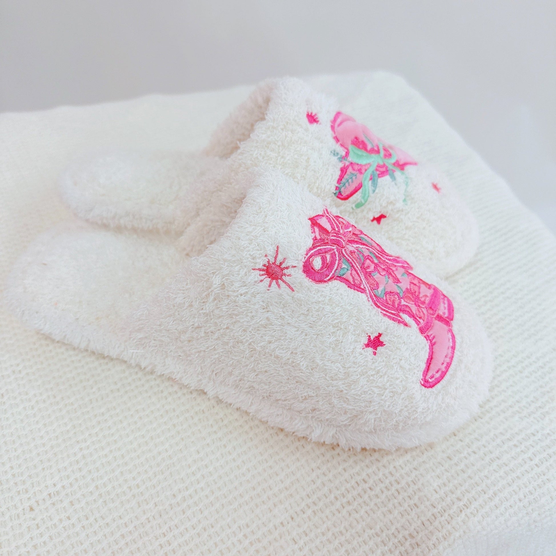 Ellisonyoung.com Western Whimsy Coziest Lounge Slippers in L/XL view 3 - Western Slippers Ladies (piece)