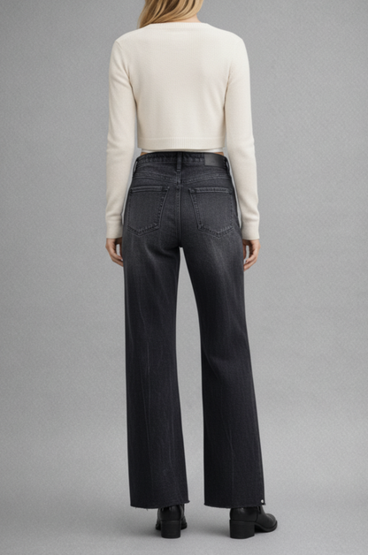 Elodie Tummy Control Inseam Transform High Rise A-line Wide Jeans view 6 - High-Waisted (bottom)