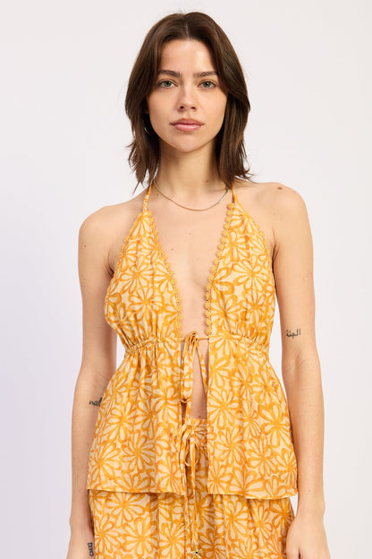 Elowen Halter Top in Tangerine