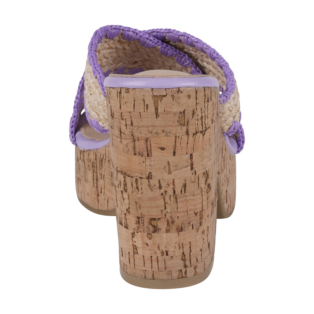 Elsa Lilac Woven Cross Strap Wooden Platform Heeled Sandals Lilac view 2 (shoe) - heeled sandals, platf - shop at us.meeeshop