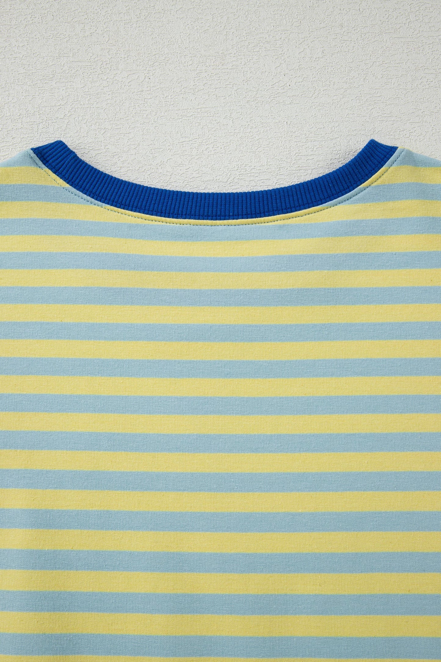 Elsa Stripe Drop Shoulder Boxy Casual Terry Short Set - Yellow view 8 (bottom) - frozen yellow stripe t - shop at us.meeeshop