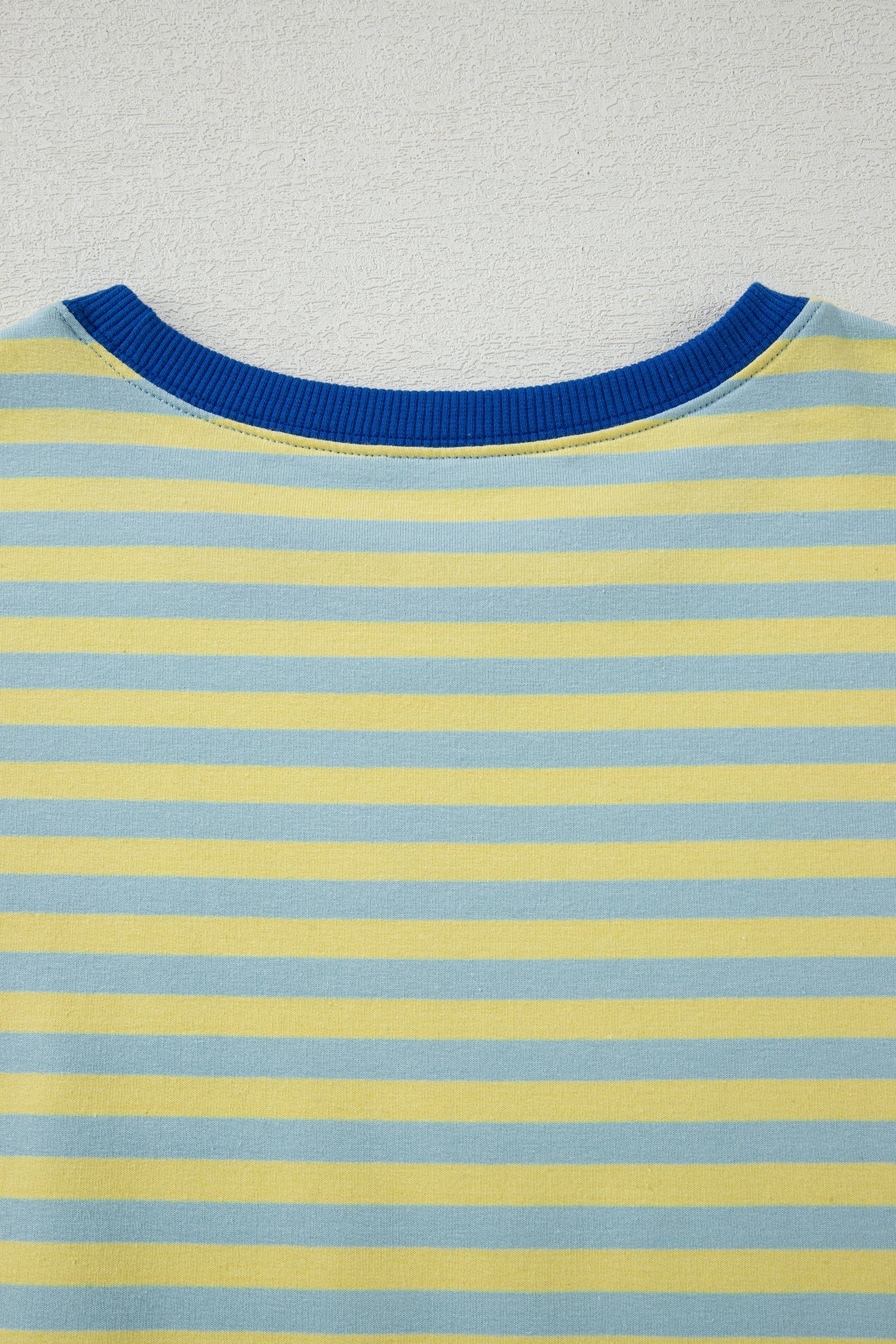 Elsa Stripe Drop Shoulder Boxy Casual Terry Short Set - Yellow view 8 (bottom) - frozen yellow stripe t - shop at us.meeeshop