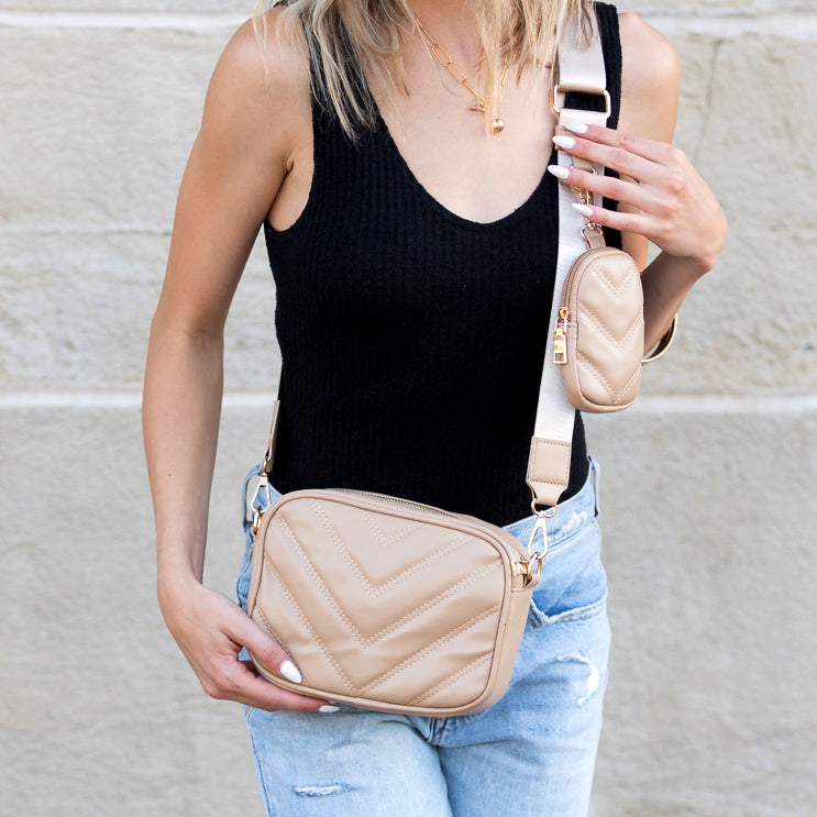Elsie Quilted Crossbody in Black (bag)