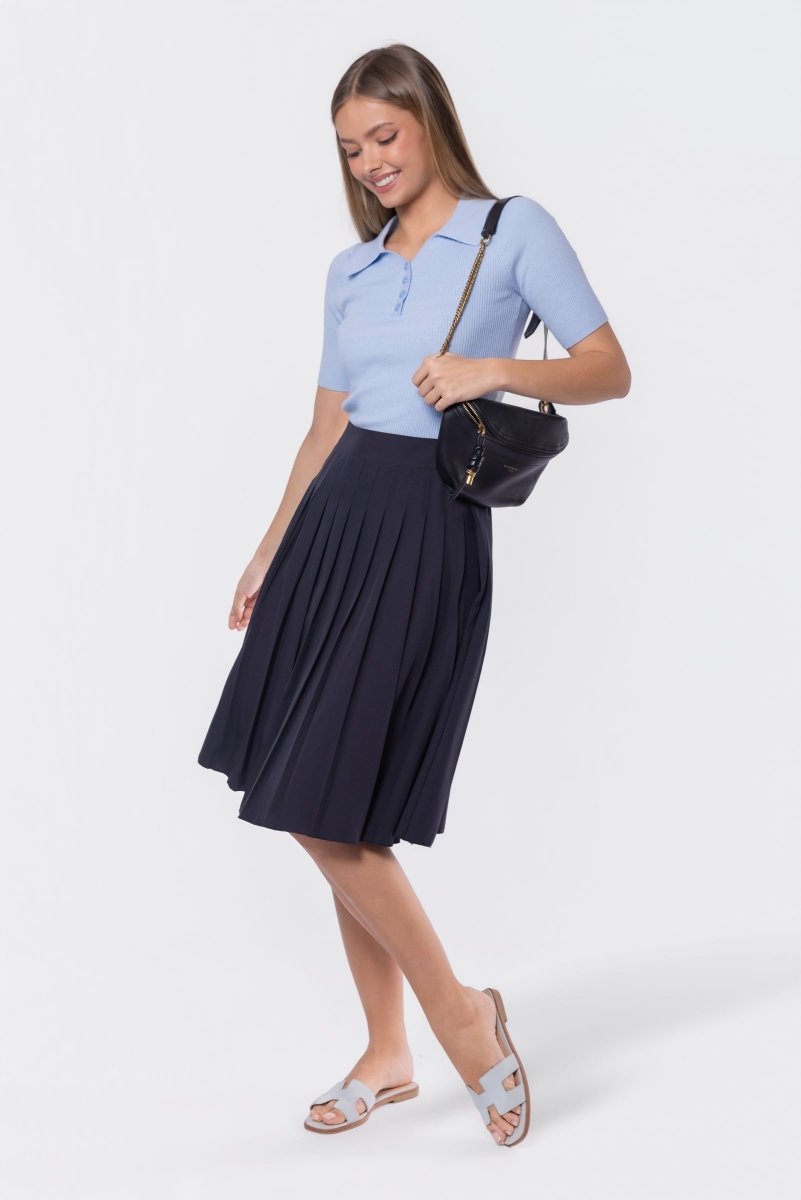 Ember Skirt 25" (navy) view 6 (skirt) - navy skirt, ember navy skirt - shop at us.meeeshop