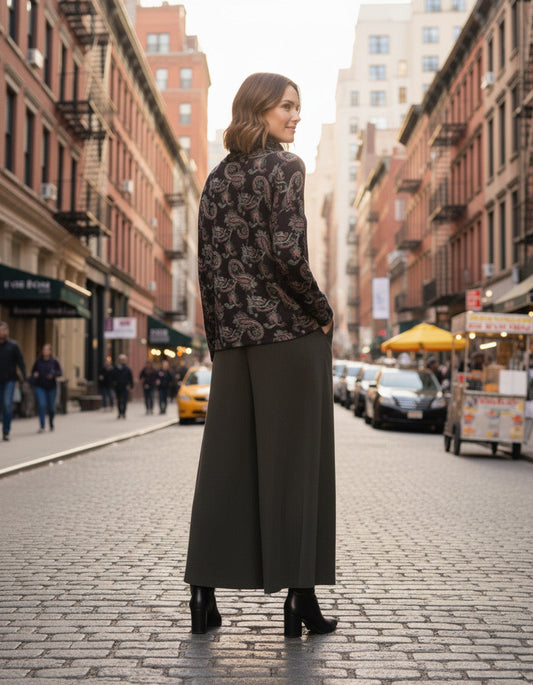 Emerald Paisley Knit Top in S view 2 - Fall Wardrobe Essential
