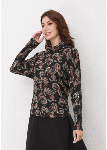 Emerald Paisley Knit Top view 6 - Fall Wardrobe Essential