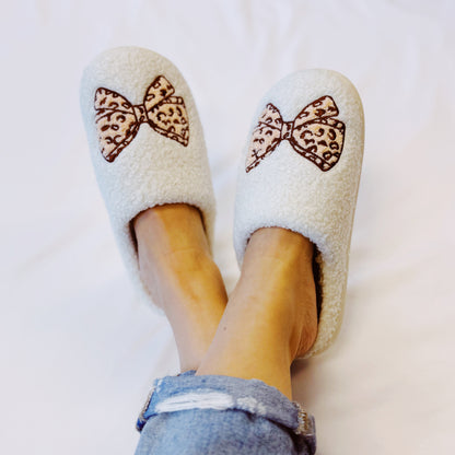 Emily Bow Cozy Lounge Slippers - MeeeShop Women's Fashion