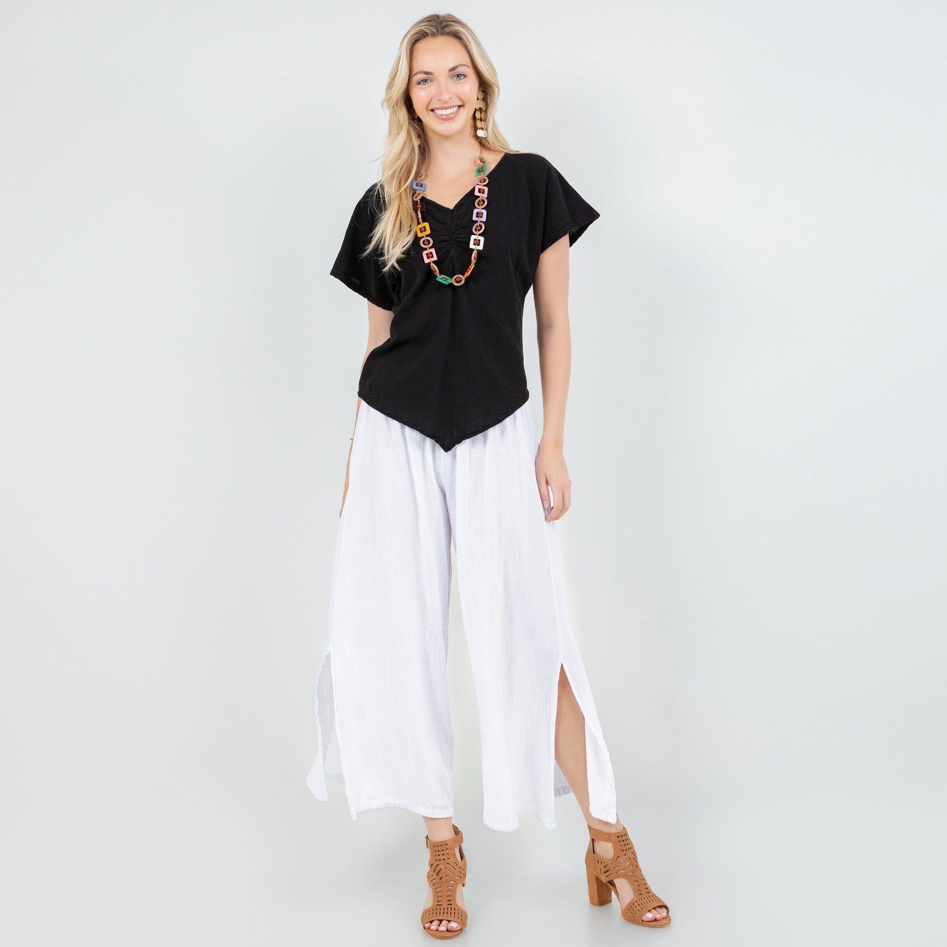 Emma 100% Gorgeous Flow! Cotton Gauze Pants in 0 (XS/S) view 2 (bottom)