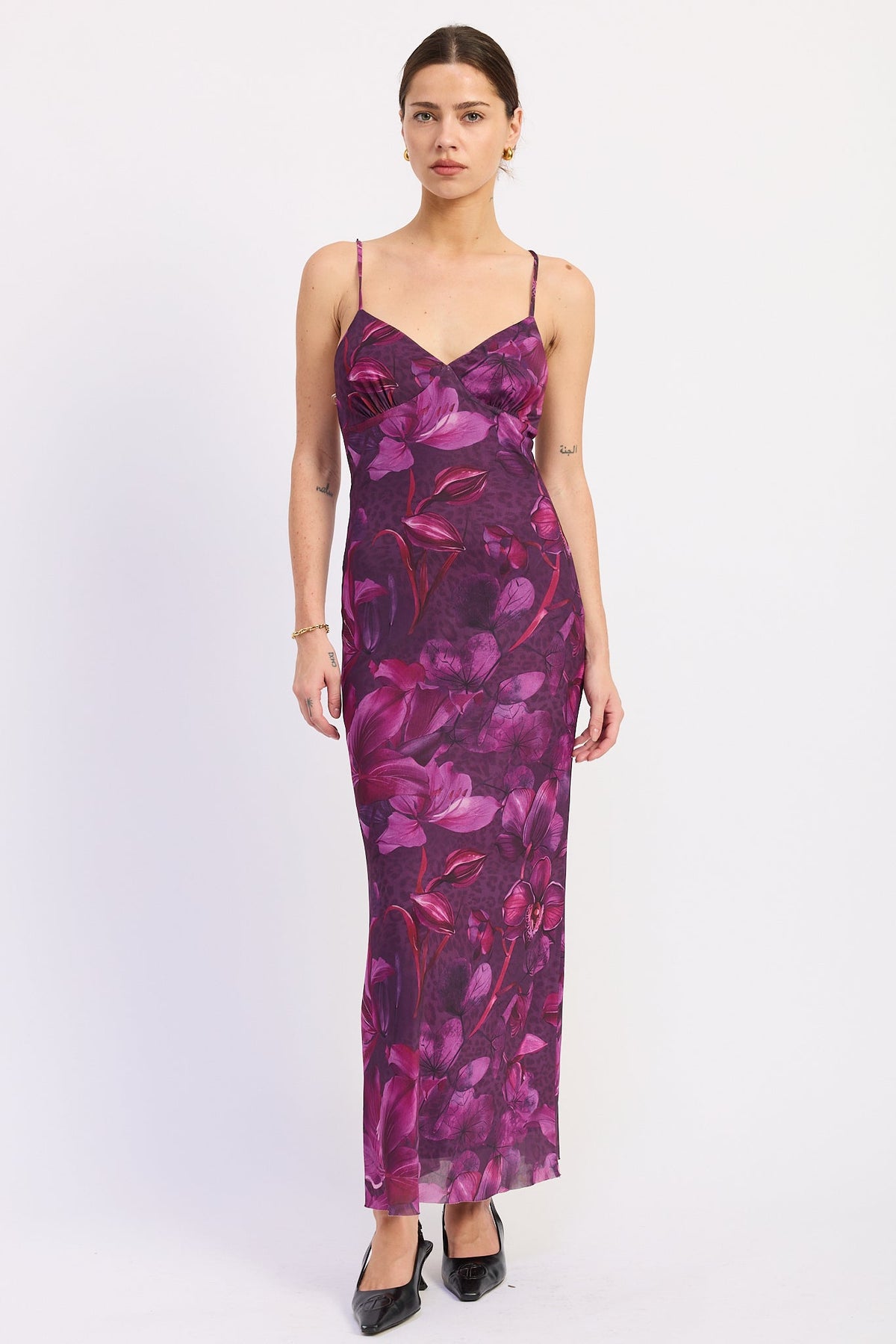 Emory Park Adelisa Maxi Dress in Purple Floral view 3 - Adeliza Maxi Dress