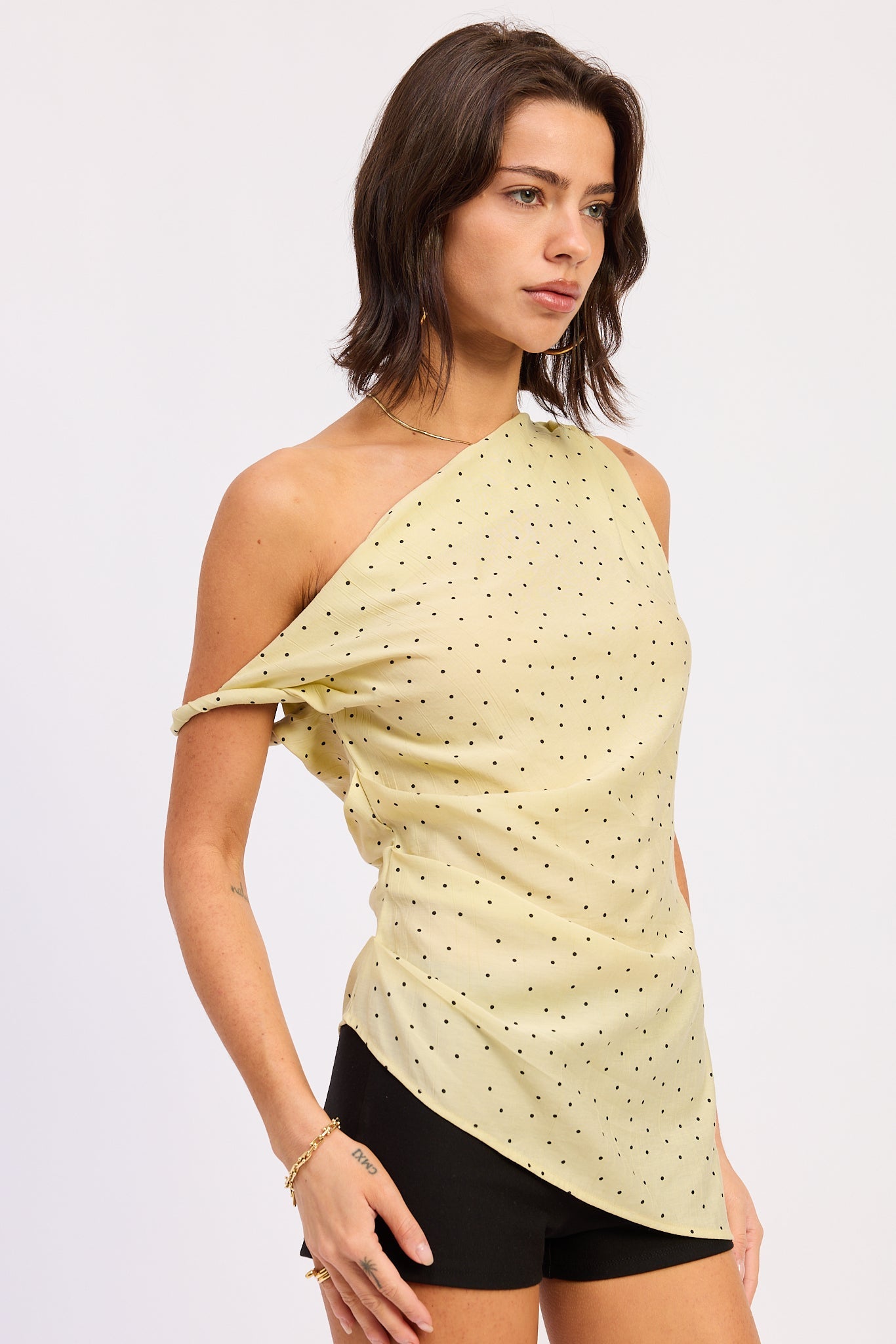 Emory Park Aeliana Top in Butter Yellow Polka view 6 - Aliana Top