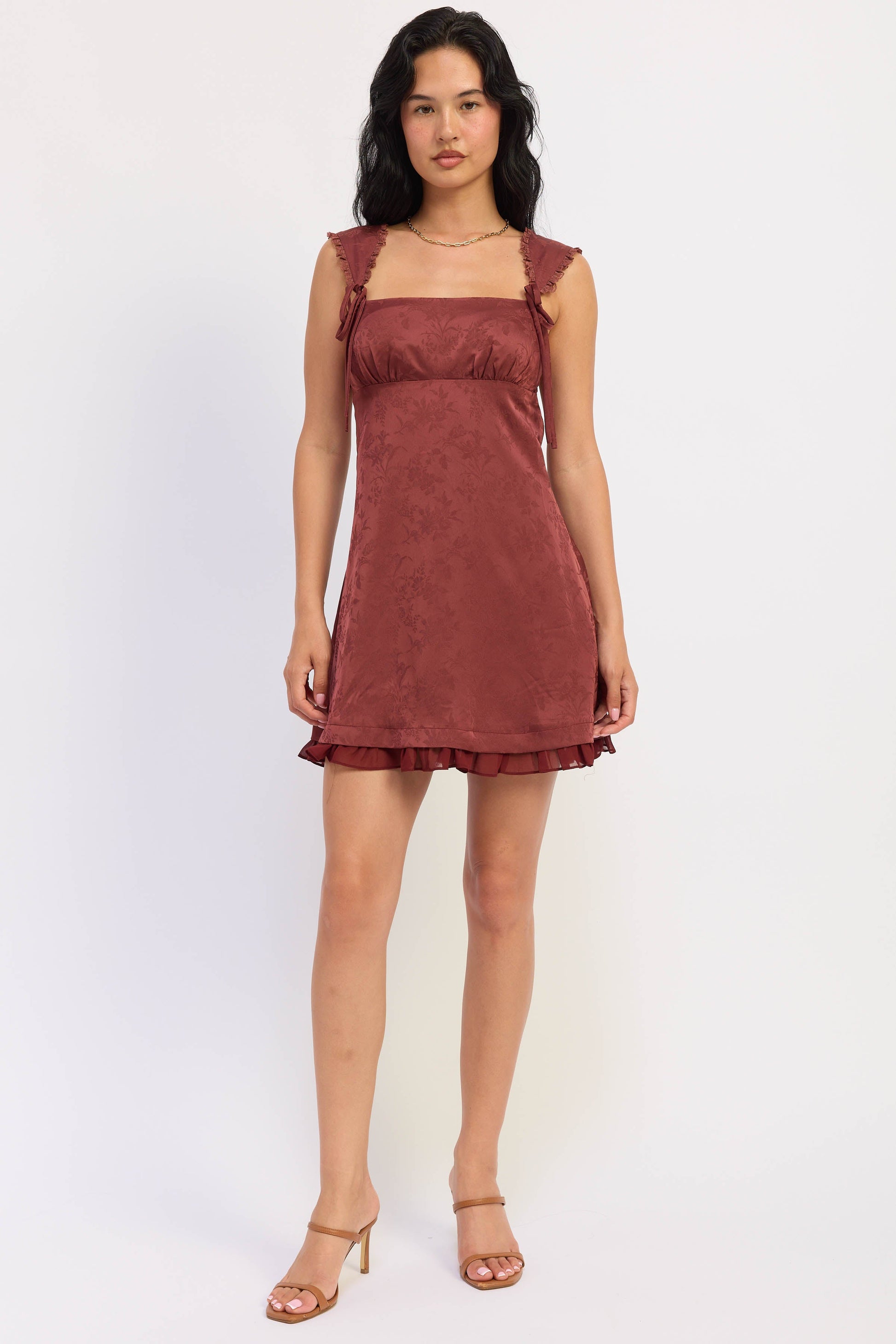 Emory Park Alaira Mini Dress in Maroon - Alaria Mini Dress