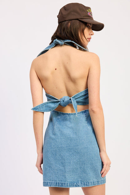 Emory Park Alexandra Mini Dress in True Blue view 3