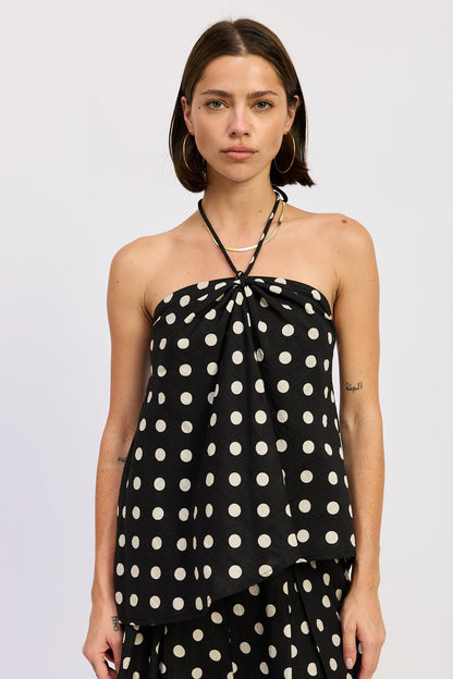 Emory Park Alice Halter Top in Black Polka Dot view 5 - Alice Crop Top
