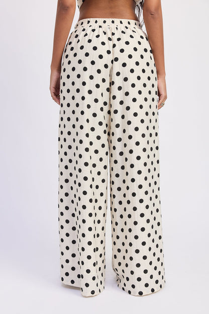 Emory Park Alice Wide Leg Pants in Ivory Polka Dot view 3 - Alice Olivia Wide Pants (bottom)