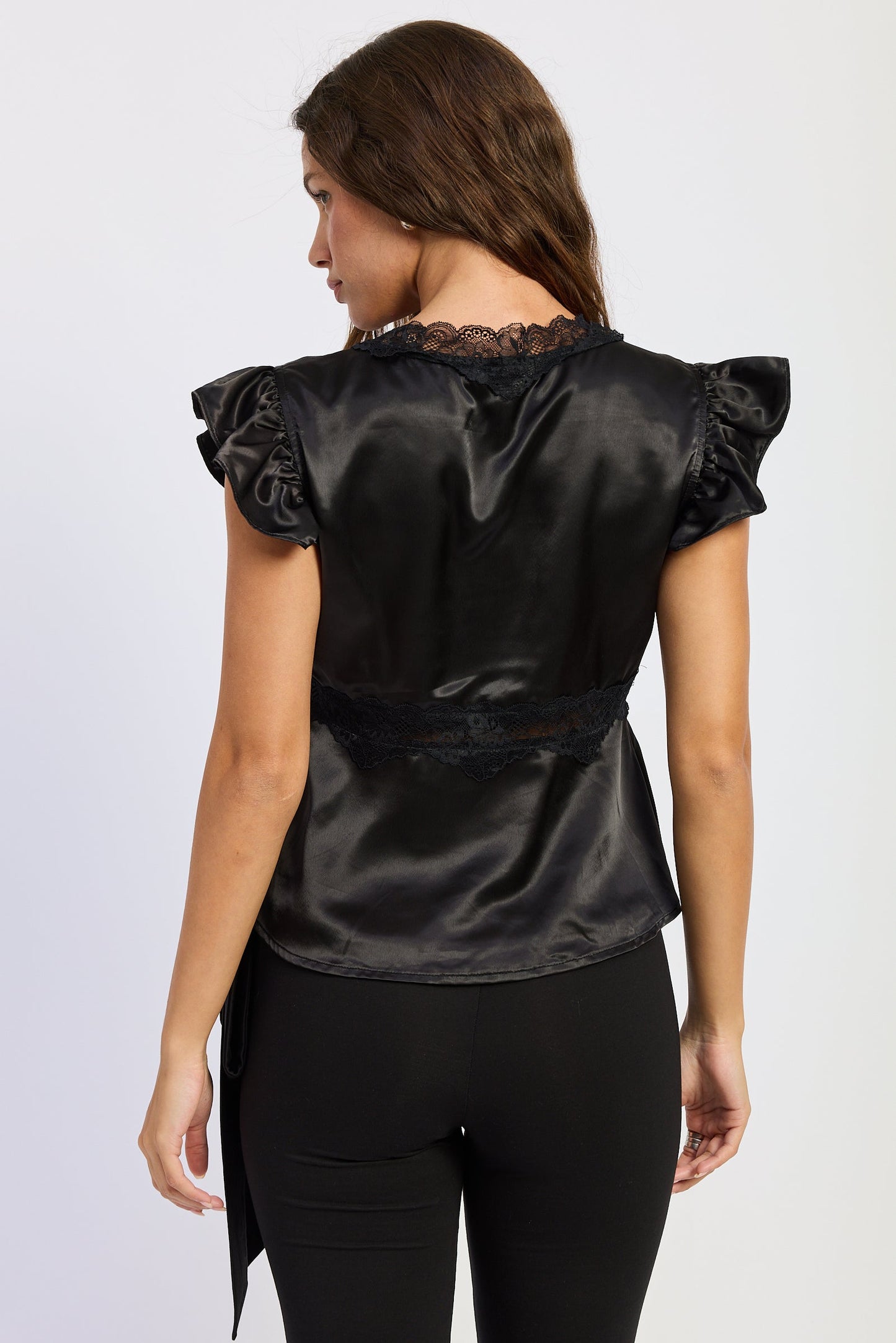 Emory Park Aliza Satin Top in Black view 3