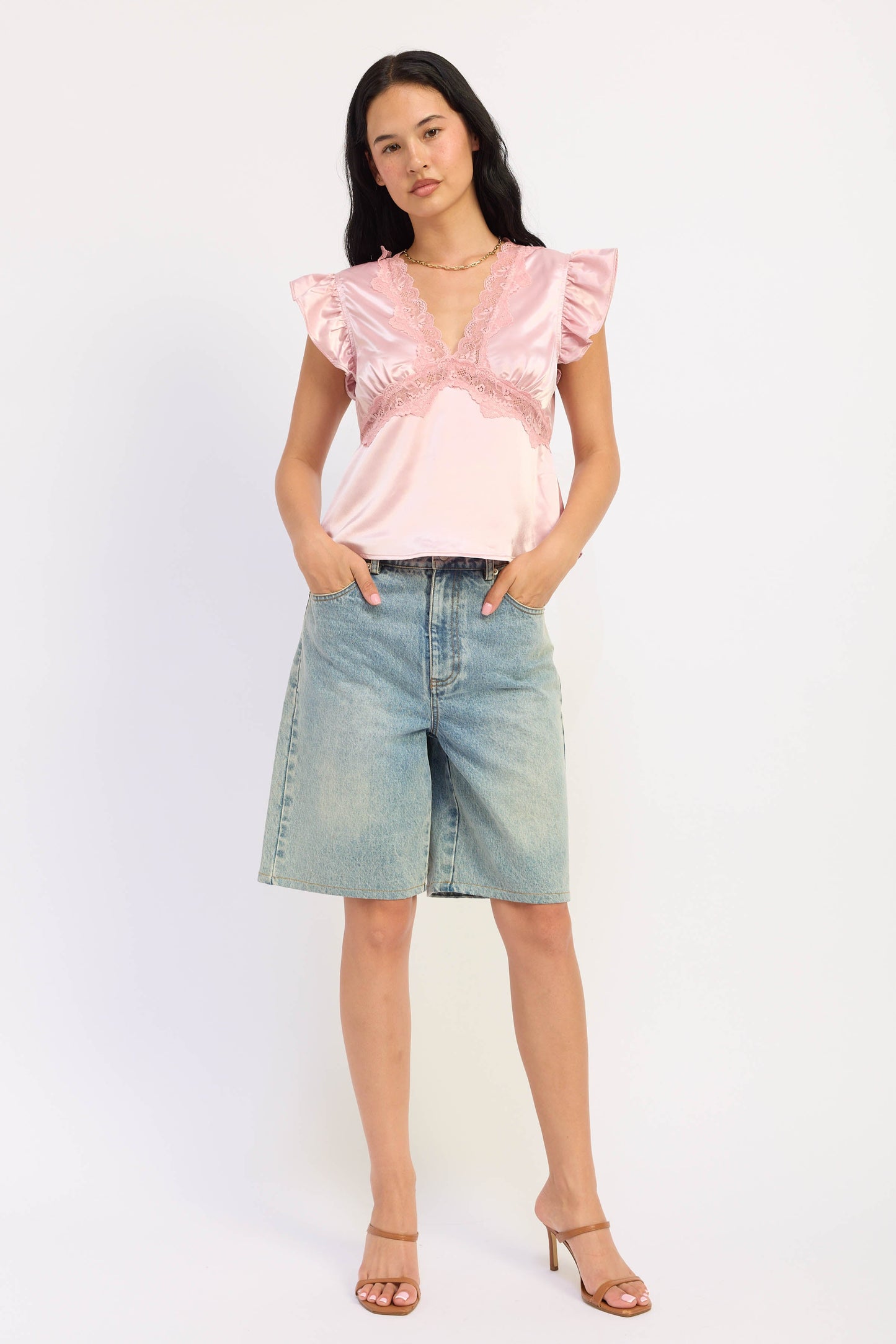 Emory Park Aliza Satin Top view 8