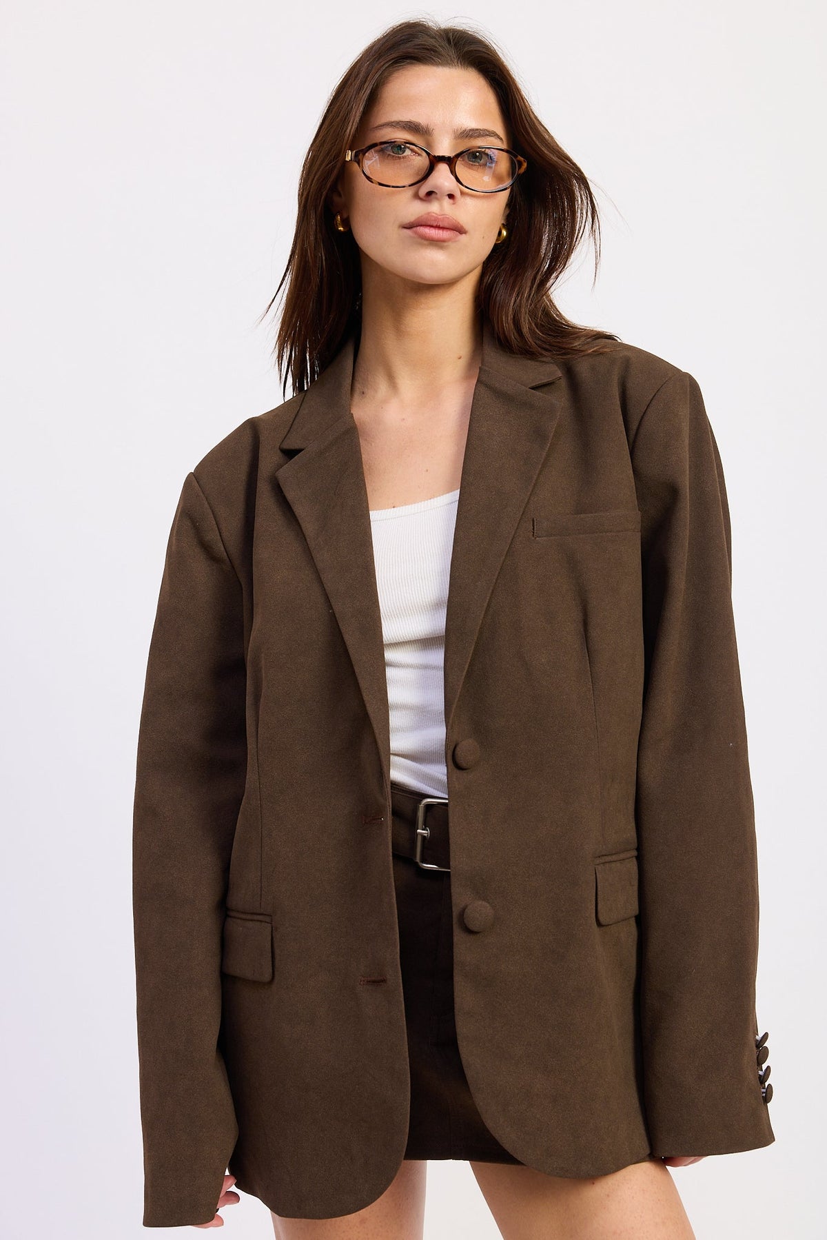Emory Park Alize Blazer in Expresso - Casual Office Outfit (layer)
