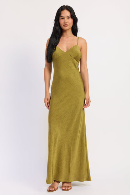 Emory Park Amara Satin Maxi Dress in Brown view 4 - Amara Satin Dress Revelry