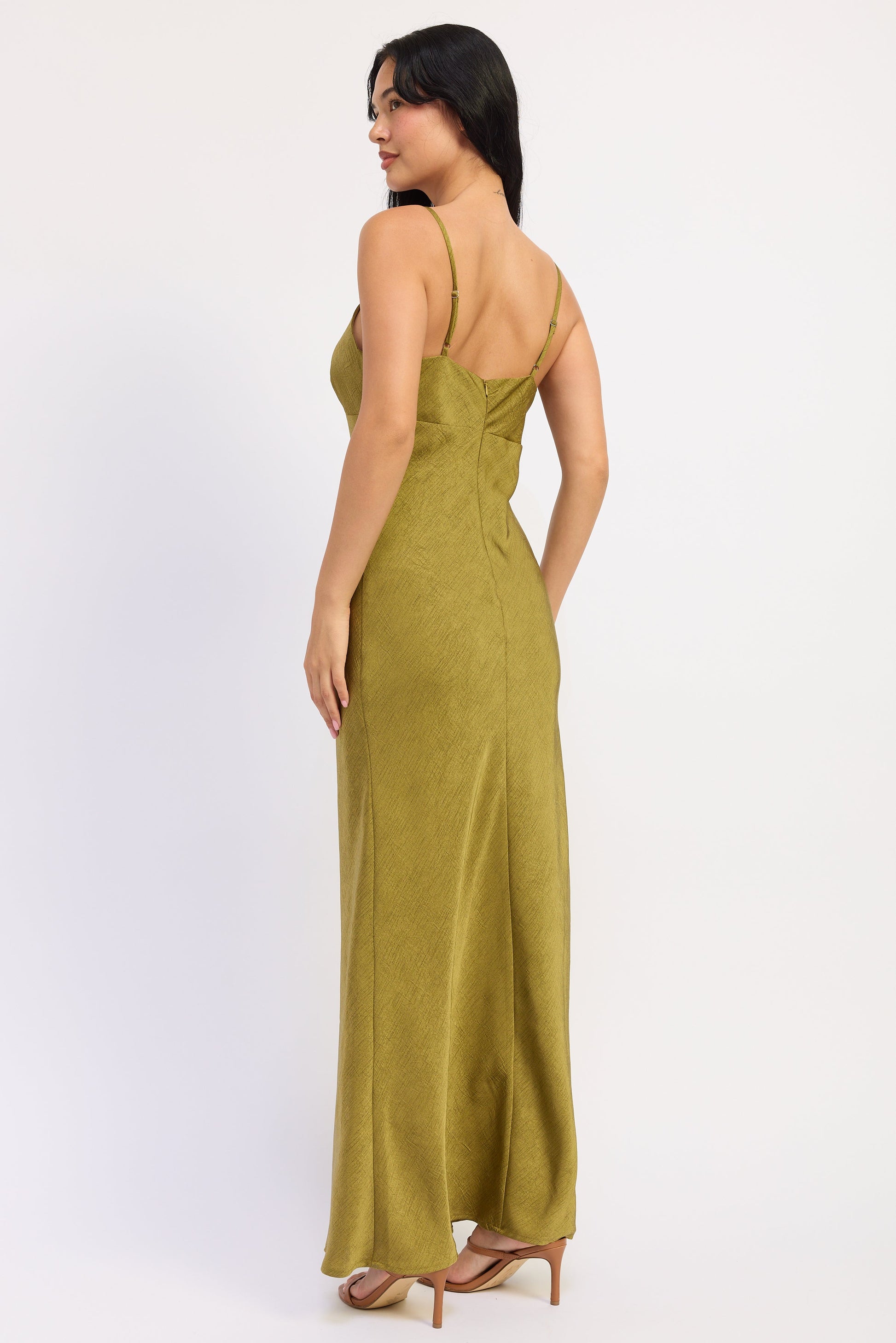 Emory Park Amara Satin Maxi Dress in Brown view 6 - Amara Satin Dress Revelry