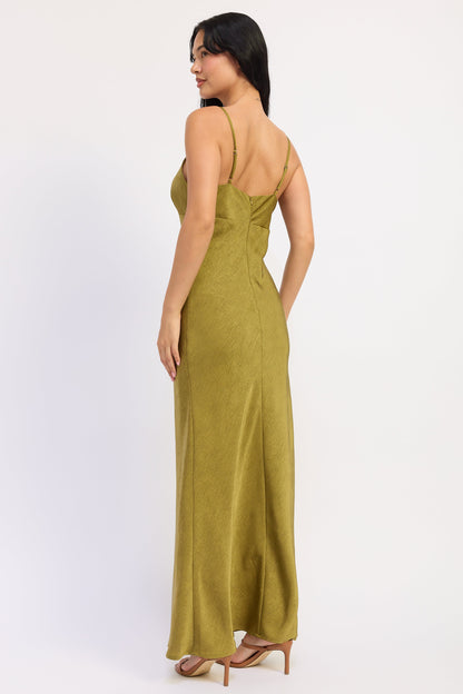 Emory Park Amara Satin Maxi Dress in Brown view 6 - Amara Satin Dress Revelry