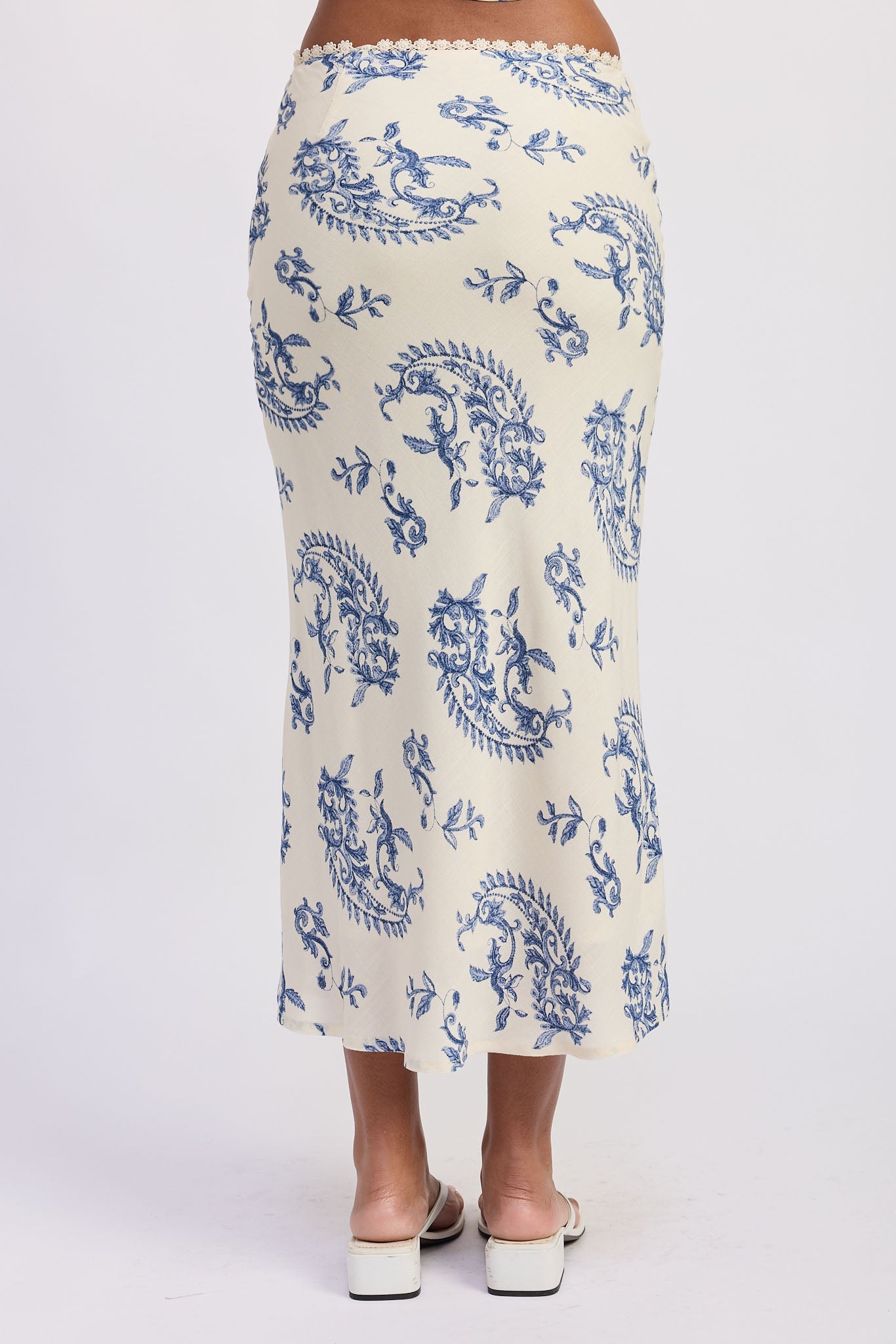 Emory Park Amarine Midi Skirt in Ivory Blue view 3 (dress)