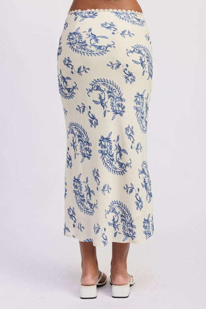 Emory Park Amarine Midi Skirt in Ivory Blue view 3 (dress)